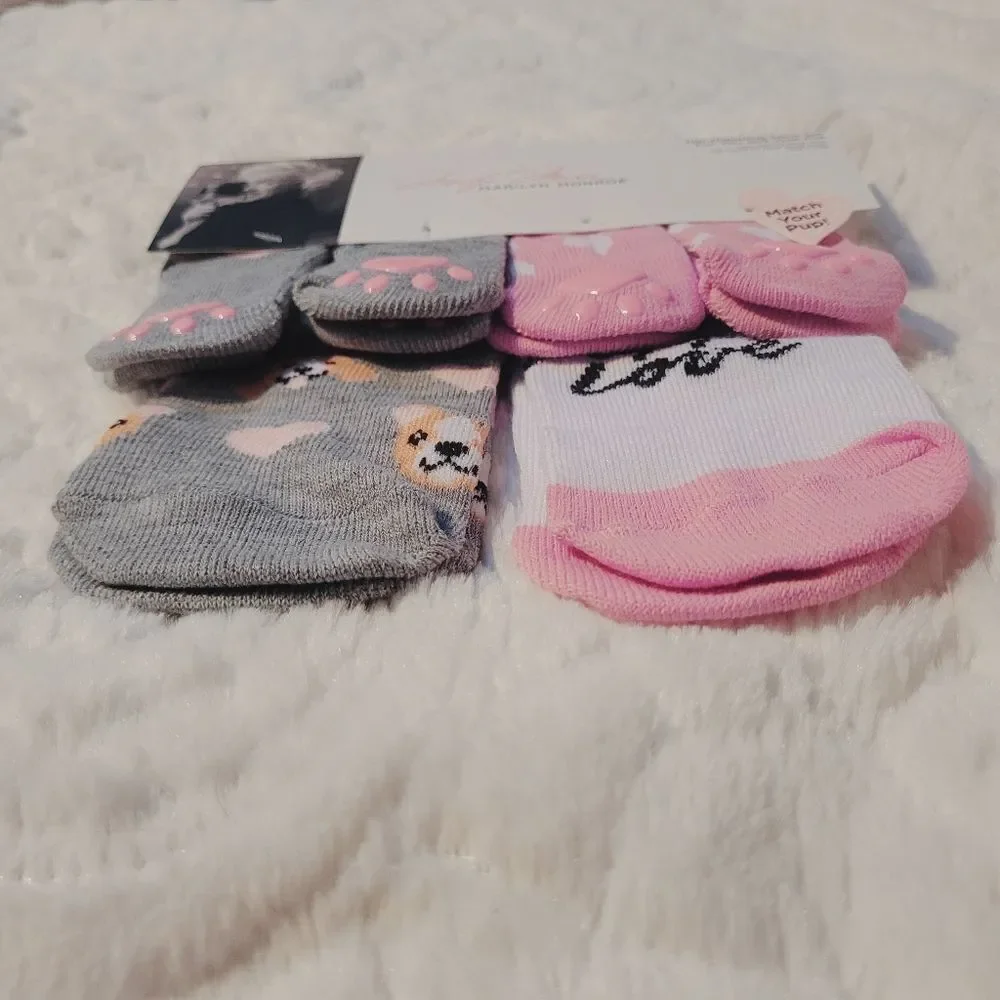 Marilyn Monroe 2 Pair Sock Set for a Girl & Her Pet OSFM Low Cut Puppy Love New